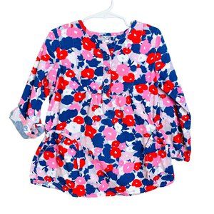Mini Boden Multicolor Floral Woven Tunic Top Shirt Girls 4-5 Years